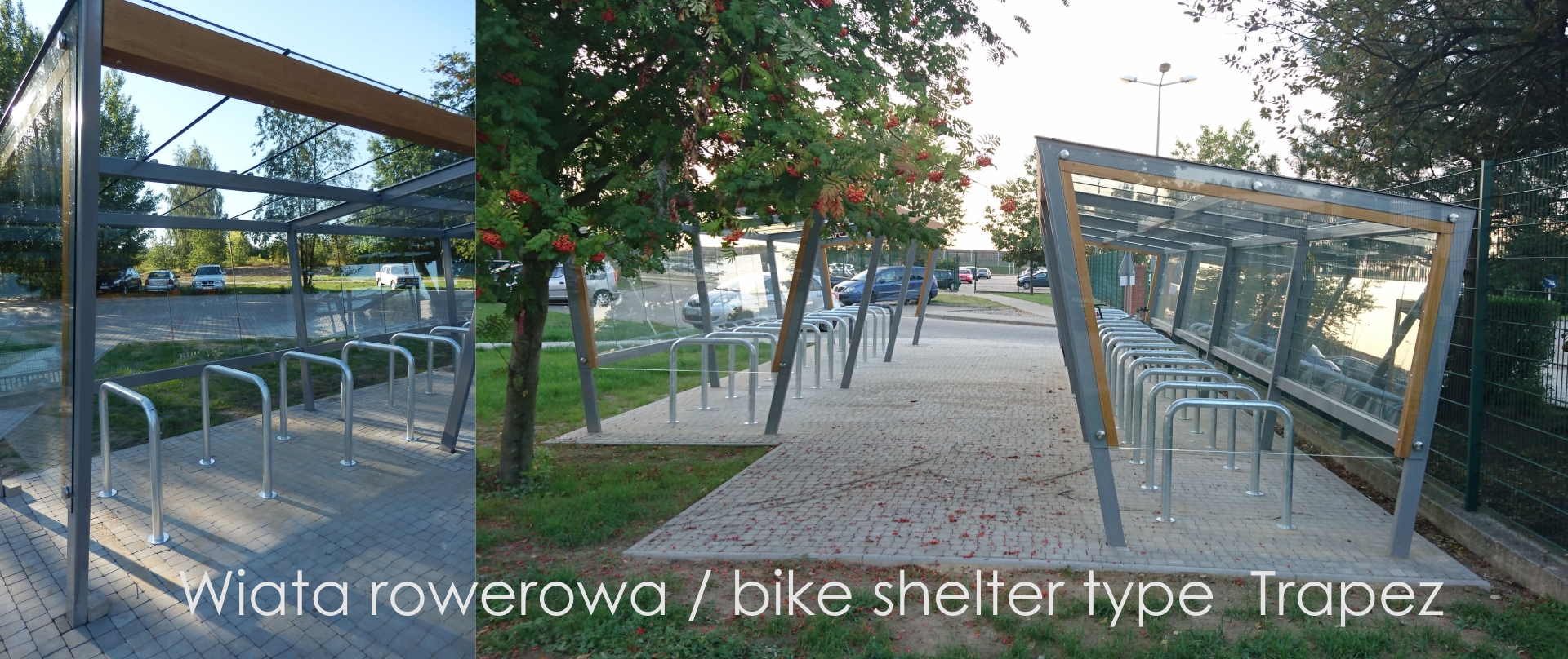Wiata rowerowa (bike shelter) type Trapez
